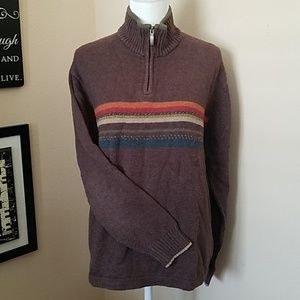 COLUMBIA SWEATER W/1/4 ZIP FLEECE LINED COLLAR